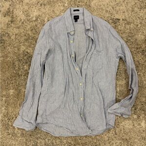 J. Crew Light Blue Linen Blend Button Down Shirt